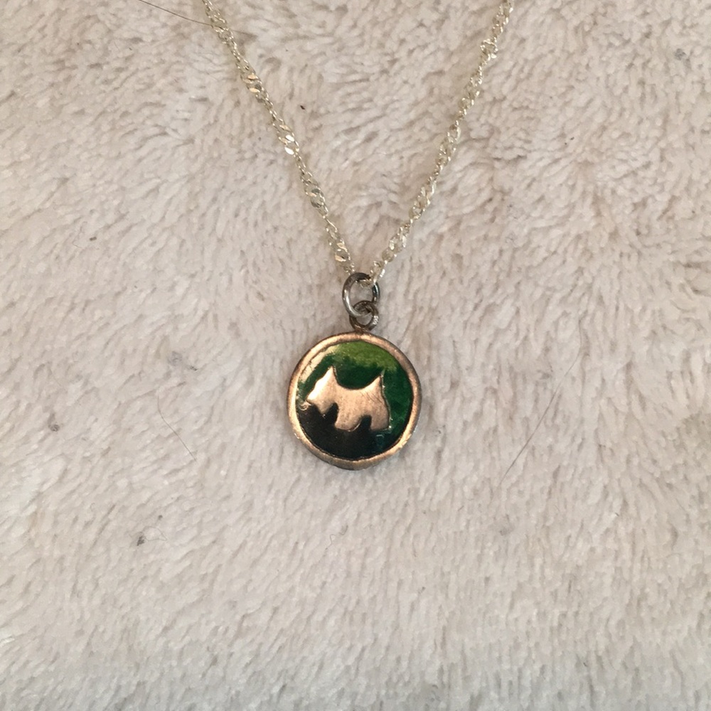Sterling chain with Scotty dog enamel charm